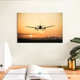 thumbnail image 3 of Elephant Stock Sunrise Airplane Wall Art - Horizontal Canvas Wall Art - Bedroom Wall Decor - Transportation Canvas - Beige And Black Decor - 12" x 8", 3 of 8