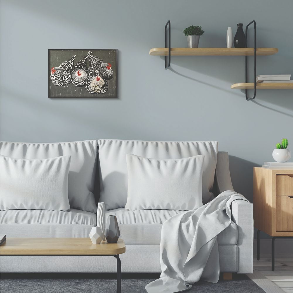Stupell Industries Chicken Party Farm Animal Painting Framed Wall Art by Suzi Redman