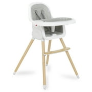 Dream On Me Lulu 2-in-1 Highchair, Convertible, Compact High Chair, Light weight, Portable, Light Grey