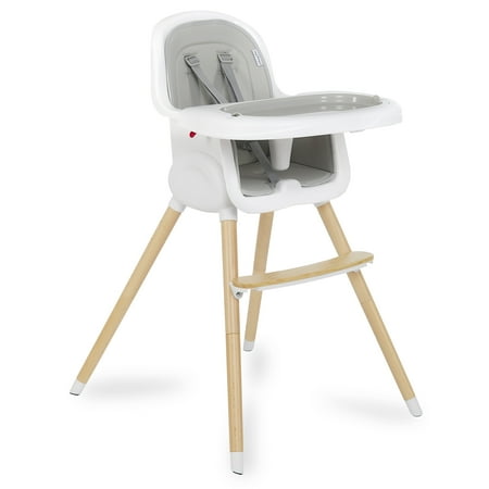 Dream On Me Lulu 2-in-1 Highchair, Convertible, Compact High Chair, Light weight, Portable, Light Grey