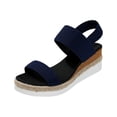 thumbnail image 3 of Domuza Womens Platform Espadrilles Wedge Sandals Comfortable Platform Open Toe Sandals with Ankle Strap | Casual Summer Dress Women Shoes for Beach, Travel, Walking, Daily Wear Blue 8.5（EU-41）, 3 of 4