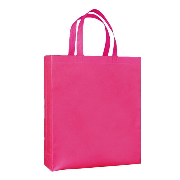 Bewildely Bolso de compras no tejido reutilizable de gran oferta, bolso de mano plegable de Color sólido para comestibles, bolso de mano de Almacenamiento y organización del hogar mei rojo