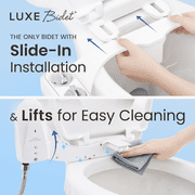 LUXE Bidet NEO 185 Plus – Dual Nozzle, Bidet Attachment, EZ-Lift Hinges, 360° Self-Clean (Chrome)