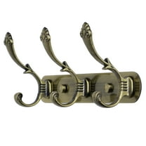 Uxcell 3 Hooks 9.6" Rack Wall Mounted Coat Hooks Plating Finish Zinc Alloy Bronze 1pcs