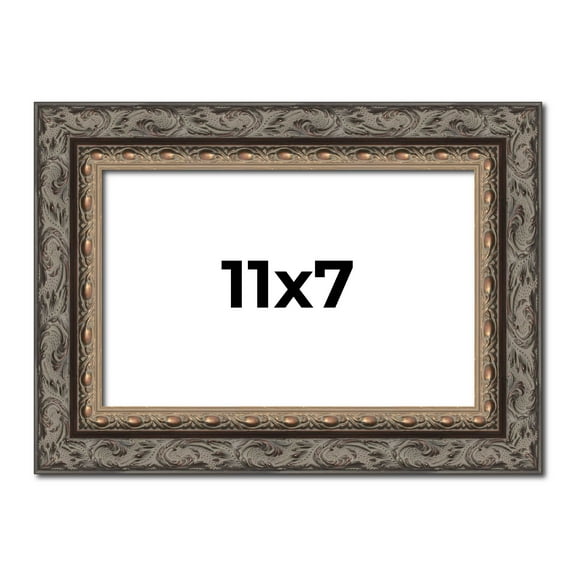 11x7 Frame Black Real Wood Picture Frame Width 2 inches | Interior Frame Depth 0.5 inches | Fitz