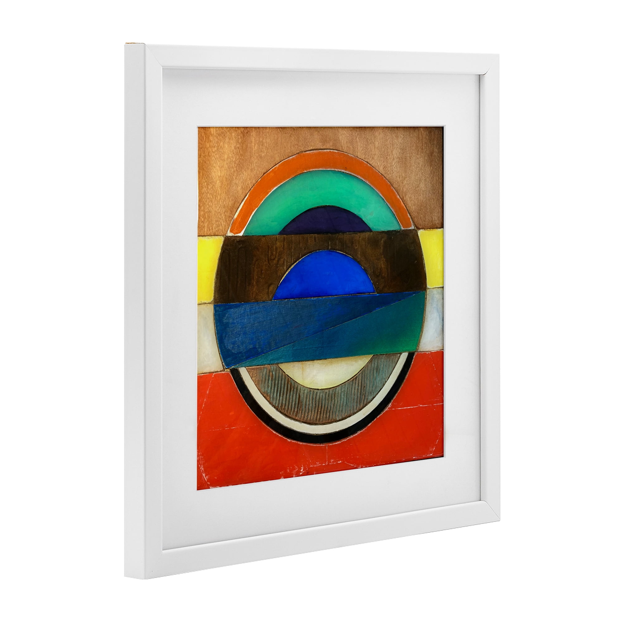 Stupell Industries Bisected Circle Structure White Framed Print Under Glass, design by Matthew Finger