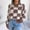 Coffee, variant on Women's Color Block Checkered Crew Neck Long Sleeve Y2K Plaid Knitted Pullover Sweater Tops Vintage Preppy Style Knitwear