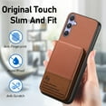 thumbnail image 3 of Allytechgroup Wallet Case for Samsung Galaxy A06 with Credit Card Slot, RFID Blocking PU Leather Magnetic Closure Shockproof Protective Back Cover Bumper for Samsung Galaxy A06, Brown, 3 of 11