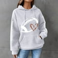 thumbnail image 2 of VISALY Fashion Hoodies Sweatshirts Football Sweatshirts Printed Fashion Pullover with Pockets Long Sleeve Tops Jacket Coat Drawstring Hooded Oversized Sweatshirt Trendy Hoodies Basic Pullover Grey 4Xl, 2 of 4