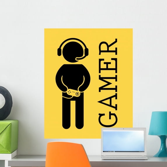 Gamer Wall Mural Decal by Wallmonkeys Vinyl Peel and Stick Graphic (24 in H x 19 in W)
