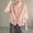 Pink, variant on YHAJDS Women's Summer Tops V Neck Front Button Solid Color Vintage Inspired Blouse