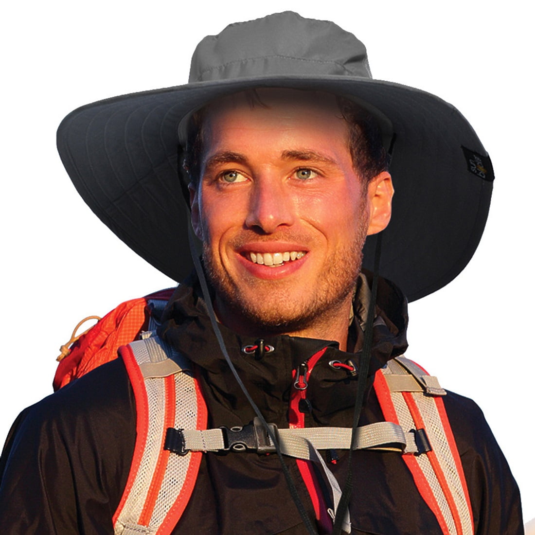 Men Safari Sun Hat Wide Brim Boonie Fishing Cap with Adjustable Drawstring