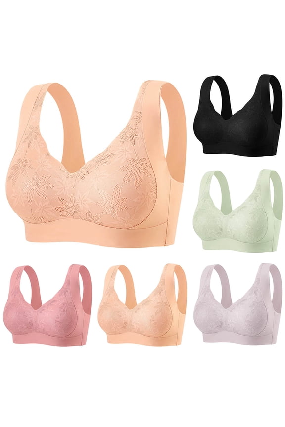 Plus Size Bra for Women, Womens Push Up Bra, Women's Plus Size Thin Push Up Wireless Comfortable Breathable Daily Bras Mint Green,XXL