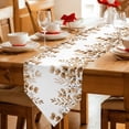 thumbnail image 2 of Table Runners 108 Inches Long, Brown Yellow Eucalyptus Leaves Cotton Linen Kitchen Dining Coffee Table Runner for Party Home, Watercolor Spring Summer Botanical Tabletop Dresser Scarves 13x108 Inch, 2 of 9