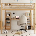 thumbnail image 3 of DreamBuck Loft Bed Full Size with Desk and Shelves, Metal Loft Bed with Ladder and Safe Guardrails, Space-Saving Full Size Bed Frames for , Teens, Adult, No Box Spring Needed, Noise Free, 3 of 9