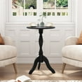 thumbnail image 6 of HLR Round Small End Table Wooden Side Table Pedestal Side Table,Vintage Accent Tables Nightstand, Black, 6 of 7