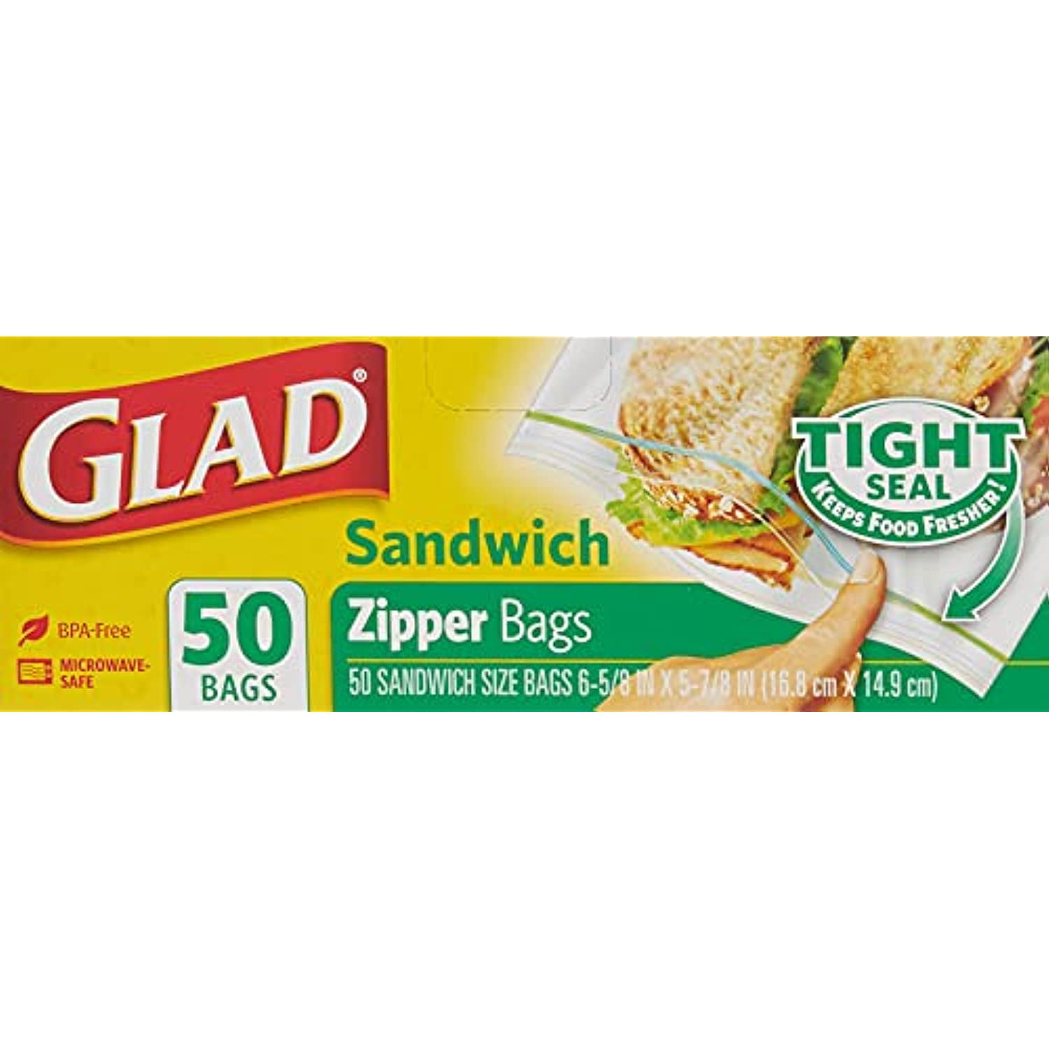 Glad Zipper Bags, Sandwich 50 Bags