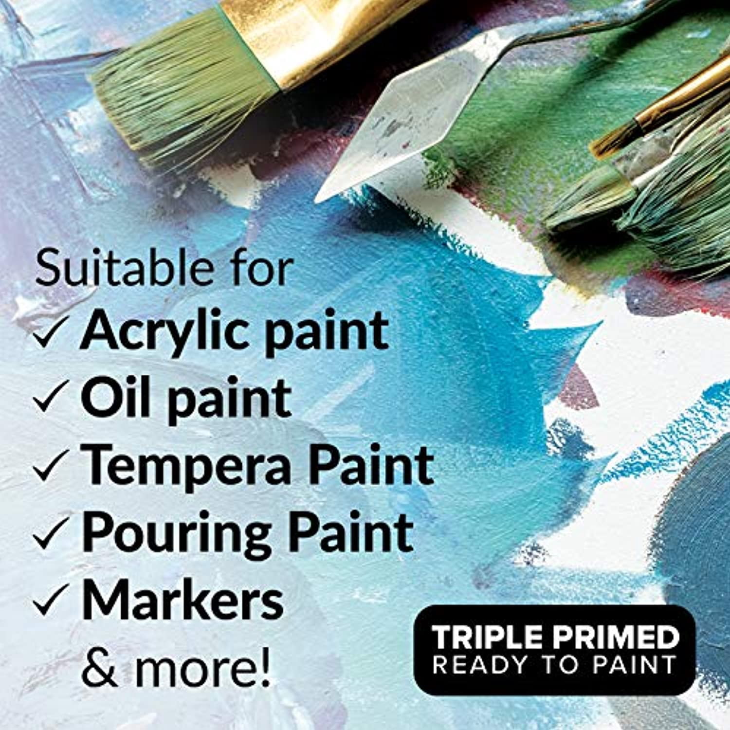 10 Pack Stretched Canvas for Painting 8x10 Blank Art Canvases for Paint