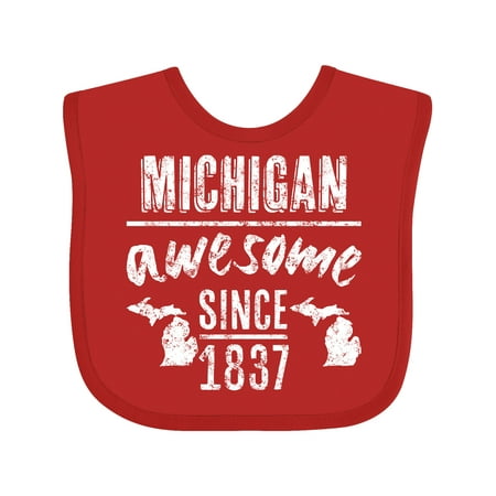

Inktastic Michigan Awesome Since 1837 Gift Baby Boy or Baby Girl Bib