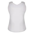 thumbnail image 6 of Womens Tank Tops $4.98 Plus Size Solid Sleeveless V-Neck Bow Casual Tank Vest White L, 6 of 6