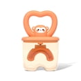 thumbnail image 1 of Cepillo de dientes Silicona Hermoso Handy Forma de animales Handyless Boys Girls Cepillo de dientes Dientes de inodoro interior Herramienta de limpieza con tapa 2-6 Edad Marrón Jumpingount CE011413-03, 1 of 7