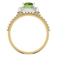thumbnail image 4 of 1.58 ct Brilliant Round Cut Natural Peridot 14k Yellow/White Gold(multi tone) Halo Solitaire with Accents Engagement Bridal Wedding Ring Band Set size 5, 4 of 7