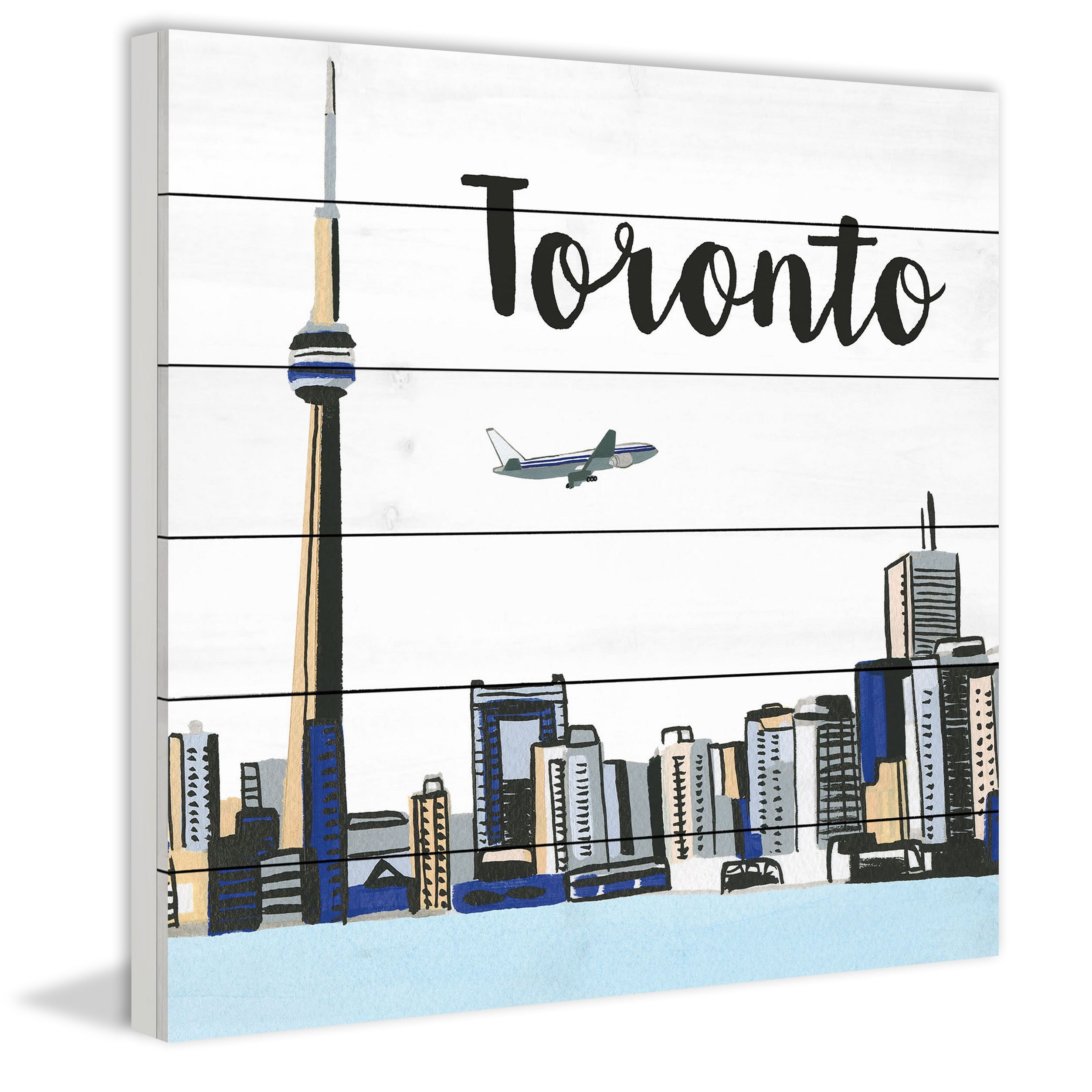 Marmont Hill "Toronto Lakeview" By Molly Rosner Painting Art Print On White Wood, 24.0" x 1.5"