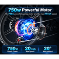 thumbnail image 2 of SAMEBIKE 20" Folding Electric Bike for Adults, 750W Motor, 20 MPH, 48V 17Ah Battery, 20"x4.0 Fat Tires, Full Suspension, 7-Speed, 2 of 8