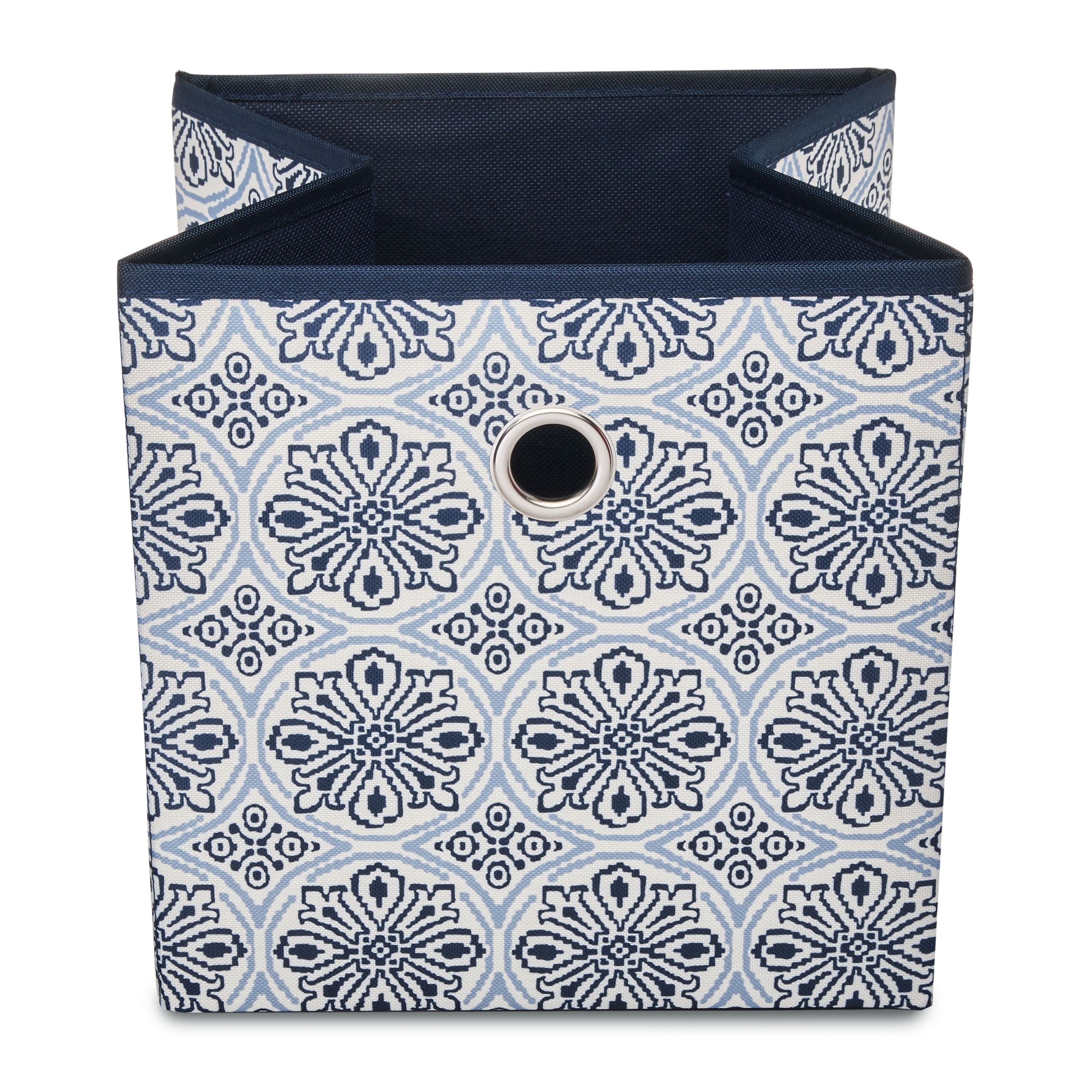 Maple and Jade Fabric Storage Trunk in Blue (Set of 3)