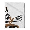 thumbnail image 2 of Cars Soft Flannel Fleece Throw Blanket, Old Garage Mechanical Auto Repairs Truck Company Skull Grunge Display, Cozy Plush for Indoor and Outdoor Use, 70" x 90", Pale Brown Black White, by Ambesonne, 2 of 5