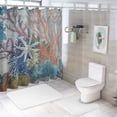 thumbnail image 7 of Orinice  Nautical Coastal Shower Curtain, Ocean Beach Seashell Starfish Shower Curtain for Bathroom Decor, Marine Underwater Waterproof Fabric Shower Curtain Set with Hooks,  36x72, 7 of 7