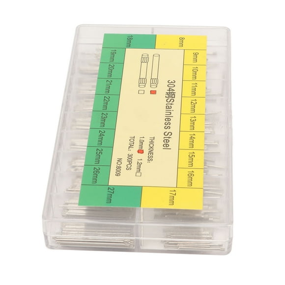 300 piezas de 1,0 mm para correa de reloj, barra de pasador de acero inoxidable de 8 a 27 mm, pasador de enlace para correa de reloj, piezas de reparación de reloj