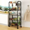 thumbnail image 3 of Andvari Snack Storage Rack Modern Stackable Rolling Cart 17.32x10.63x41.34 Inches, 3 of 12