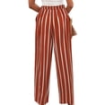 thumbnail image 3 of Women'S Pants Casual Button Up High Waisted Wide Leg Trousers Red M, 3 of 7