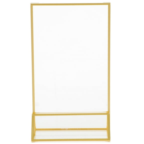 HOMEMAXS Acrylic Sign Holder Desktop Display Stand Tabletop Sign Holder Vertical Sign Holder with Base