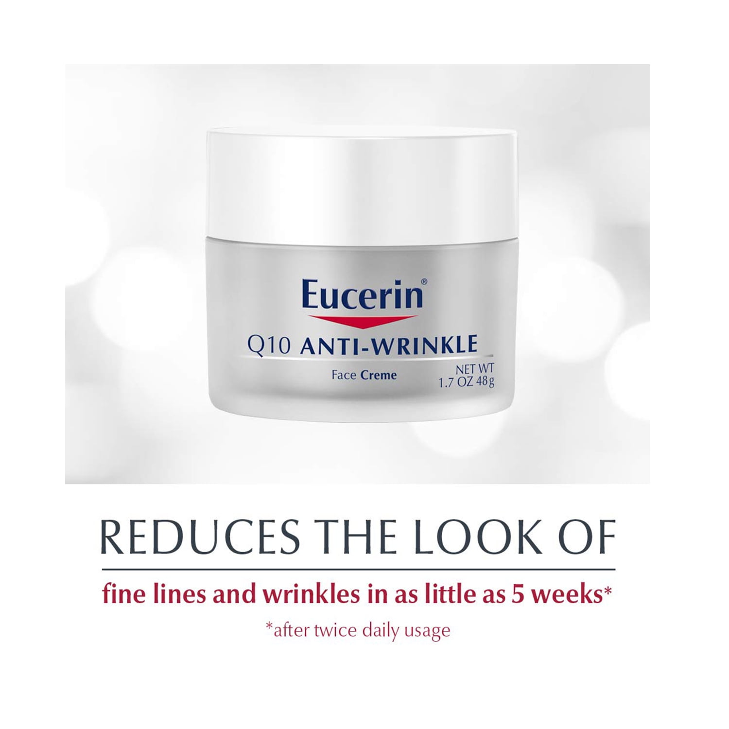 Eucerin Face Cream Anti Wrinkle Moisturize Skin Alcohol Free, 1.7oz, 9-Pack