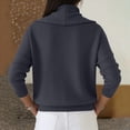 thumbnail image 4 of Dwralegc Sweaters for Women 2025 Lightweight Solid Color Cowl Neck Knitted Pullover Jumper Blouses Long Sleeve Cozy Fall Winter Sweaters Dark Gray M, 4 of 5