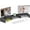 Black, variant on Dual Monitor Stand for Desk, Metal Computer Stand, Desk Shelf Riser,Desktop Organizer for Home and Office Use (Black)
