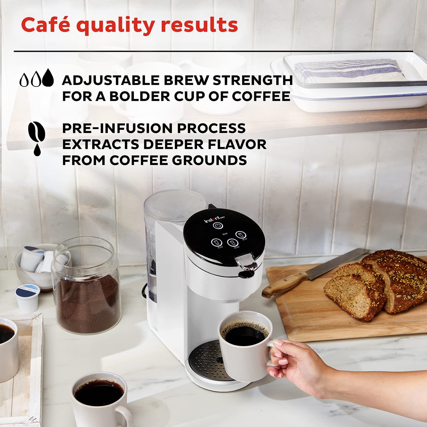 Instant Pot K-Cup White 8-12oz Drip Coffee Maker