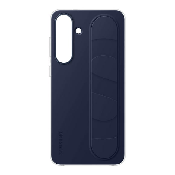 SAMSUNG Galaxy S25 FE Funda protectora para teléfono con agarre de pie y soporte, manos libres, agarre seguro, diseño suave y cómodo, versión de EE. UU., color azul oscuro