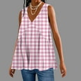 thumbnail image 2 of ZyeKqe Tank Tops for Women Casual Sleeveless Shirts V Neck Pleated Top Plaid Babydoll Tunic Top, 2 of 5