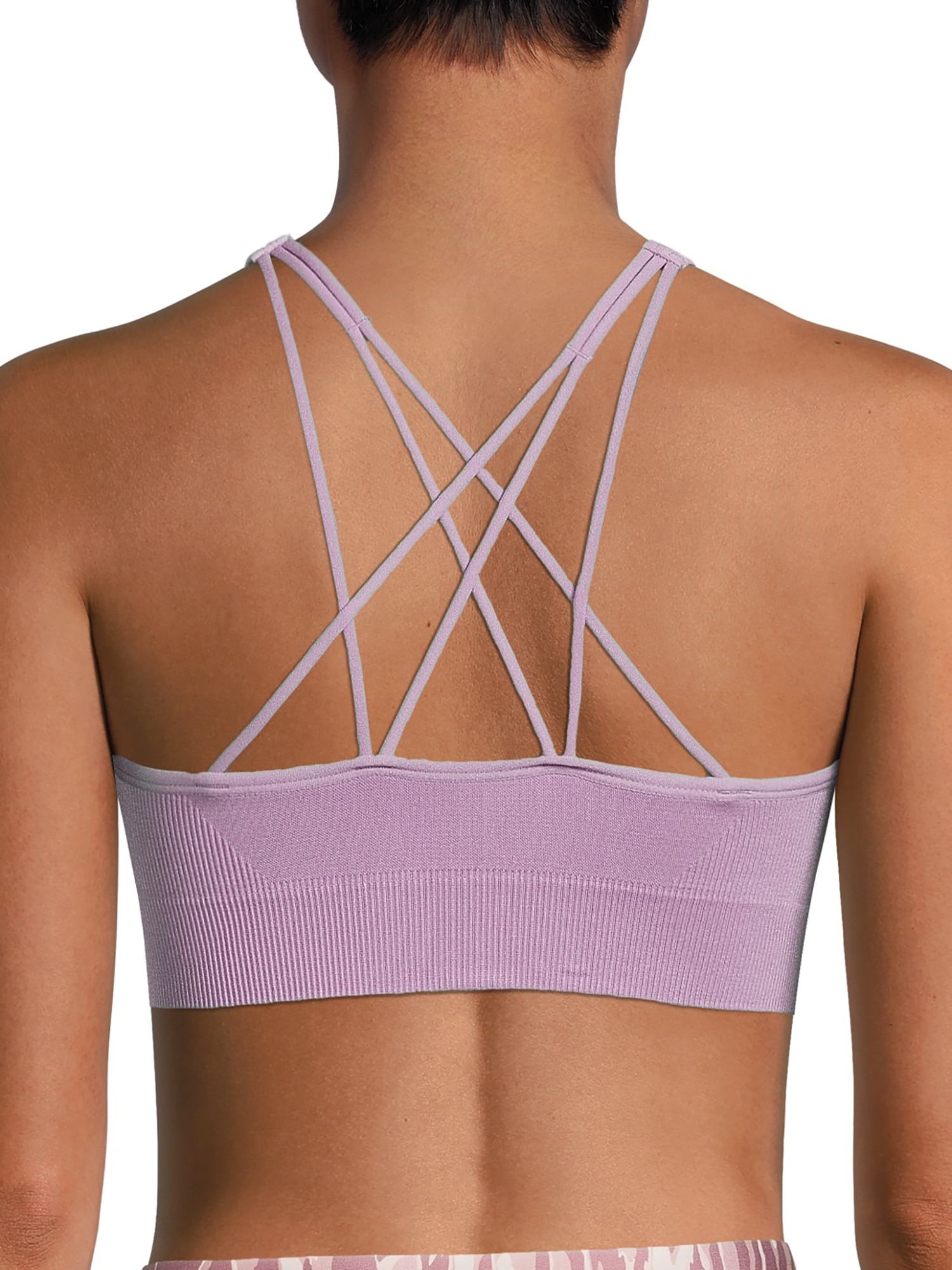 Avia Women’s Medium Support Seamless High Neck Strappy Back Sports Bra