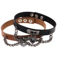 thumbnail image 3 of Guardurnaity Mujeres PU cuero gargantilla cadena collar corazón Metal Punk niñas joyería regalo Ropa, zapatos y accesorios Miscelánea Plata Guardurnaity PS11278-09, 3 of 6