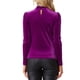 thumbnail image 3 of Blusa de Cuello Volante para Mujer Inspire Chic con Mangas Largas de Puff y Puntos Metálicos de Terciopelo L Morado, 3 of 6
