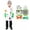 Boys 5PCS, variant on Mad Scientist Costume for Girls Boys Halloween Dress Up With Eyeglass Bow Tie Gloves