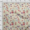 thumbnail image 2 of oneOone Cotton Flex Cream Fabric Flower & Leaves Watercolor Diy Clothing Quilting Fabric Print Fabric By Yard 40 Inch Wide, 2 of 4