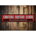 thumbnail image 1 of Lobsters Oysters Clams Novelty Sign, Metal Wall Decor - 4x18 inches, 1 of 4