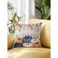thumbnail image 2 of Outdoor Pillows Waterproof, Orange Blue Fall Bedding Throw Pillows with Insert for Couch Sofa Bed, Thanksgiving Pumpkin Botanical Vintage 16x16 Inch Pillowcases Decorative Patio Pillow Set of 1, 2 of 8
