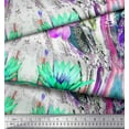 thumbnail image 3 of Soimoi Polyester Crepe Fabric Leaves & Tropical Flower Print Fabric by Yard 52 Inch Wide, 3 of 3