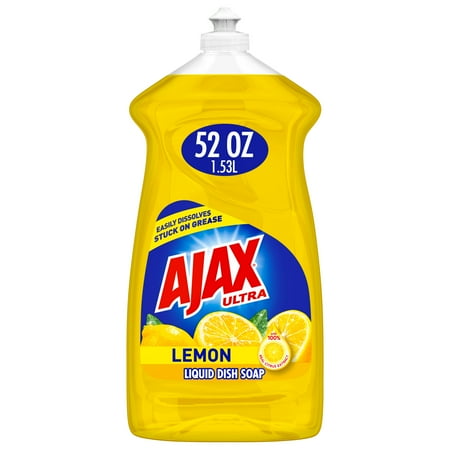 Ajax Ultra Liquid Dish Soap, Lemon Scent, Super Degreaser, 52 Fluid Ounce